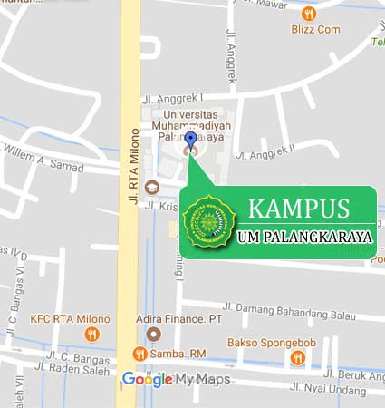 Peta Lokasi Kampus (Google Map) Universitas Muhammadiyah Palangkaraya Nomor